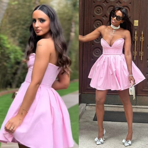 House of CB Mar Cotton Candy Pink Strapless Pirouette Mini Dress Size M NWT - Picture 14 of 14